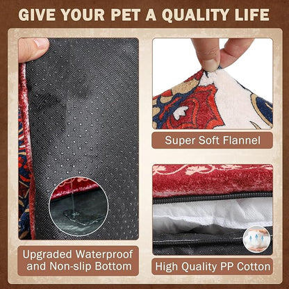 SCENEREAL Dog Crate Mat for Small Medium Large Dogs 23" x 36", Red