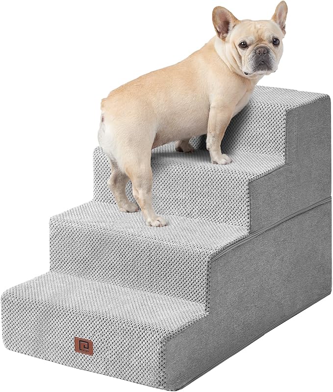 EHEYCIGA Dog Stairs for Bed 20”H 4-Step Extra