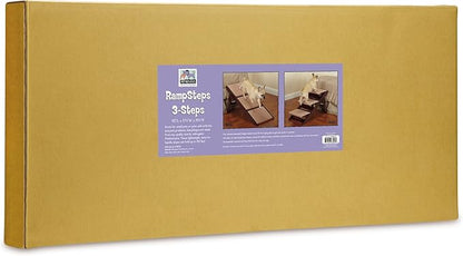 Pine Frame Dog RampSteps 3 Step,Brown