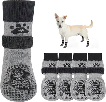 SCENEREAL Dog Socks to Prevent Licking Paws for Hardwood Floors Anti Slip