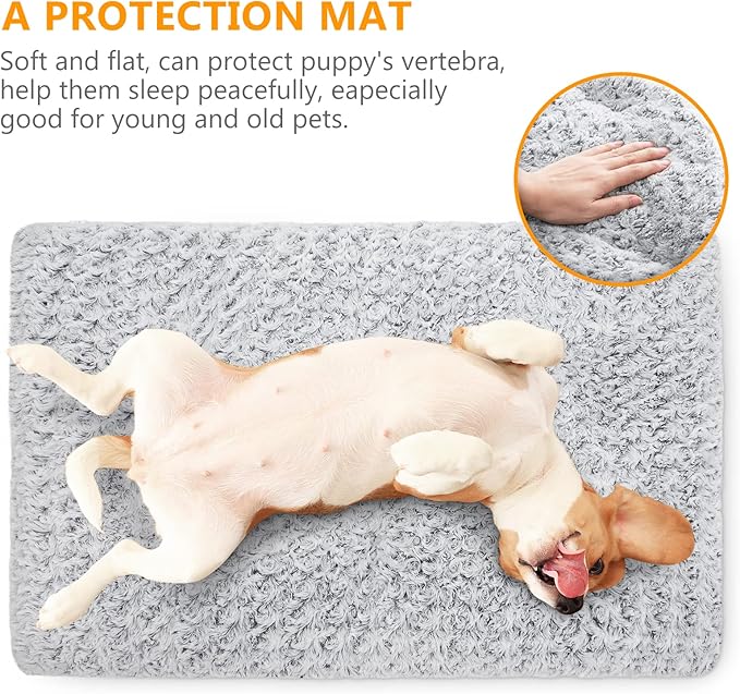 Dog Bed Kennel Pad Washable Anti-Slip Crate Mat (24-inch)