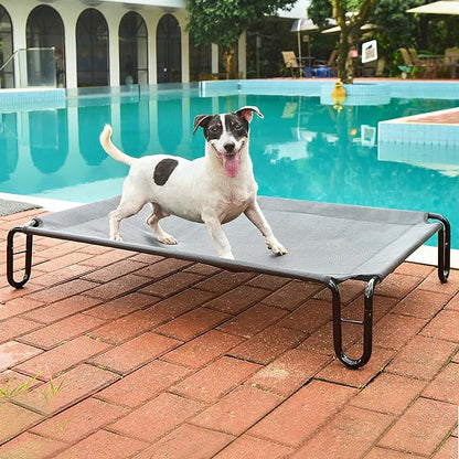 pettycare Elevated Outdoor Dog Bed 35 lbs,Grey