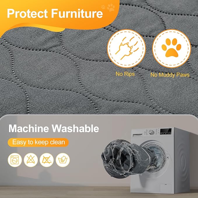 2 Pack Waterproof Dog Bed Cover Blanket Non Slip Couch Cover for Pets Large Dog Cat Kids Children Sofa Furniture Protector(82"×102"