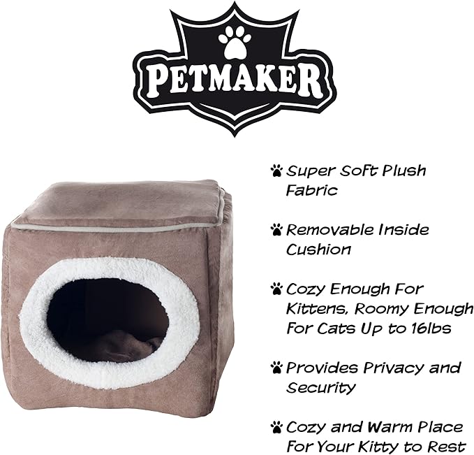 PETMAKER Cozy Cave Enclosed Cube Pet Bed