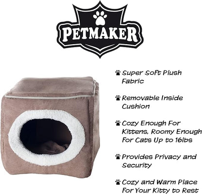 PETMAKER Cozy Cave Enclosed Cube Pet Bed