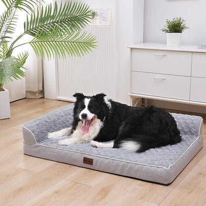 XXXL Dog Bed for Extra Large Dogs, Orthopedic Dog Bed with Bolsters, Waterproof Dog Beds with Removable Washable Cover and Nonskid Bottom, Pet Couch Bed for Giant Breed Dogs