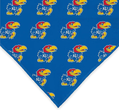 NCAA Officially Licensed Bandana for Dogs and Cats | Fits Pets Great Gift Idea | Easy-to-Tie (Small, Kansas Jayhawks)