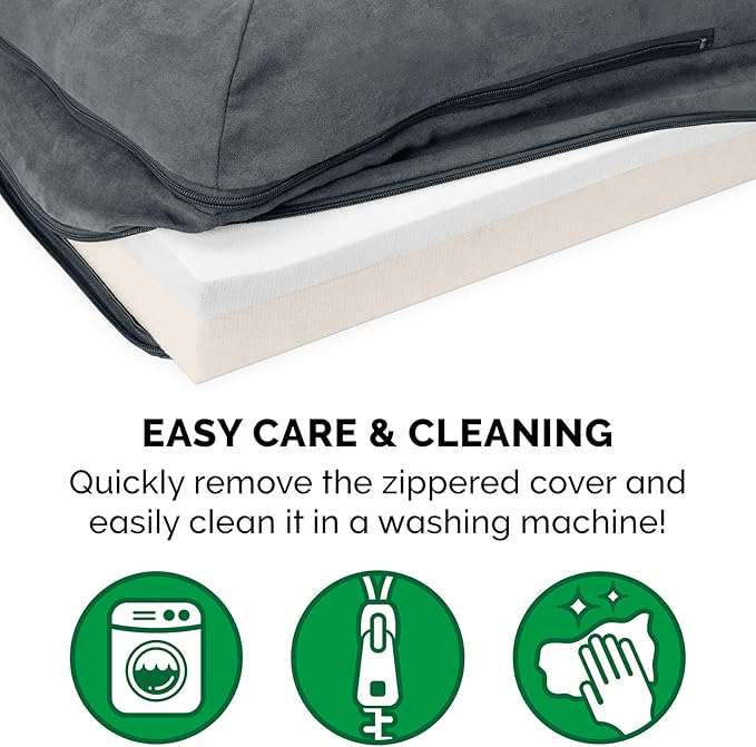 Furhaven Memory Foam Dog Bed for Large Dogs w/ Removable Bolsters & Washable Cover 125 lbs
