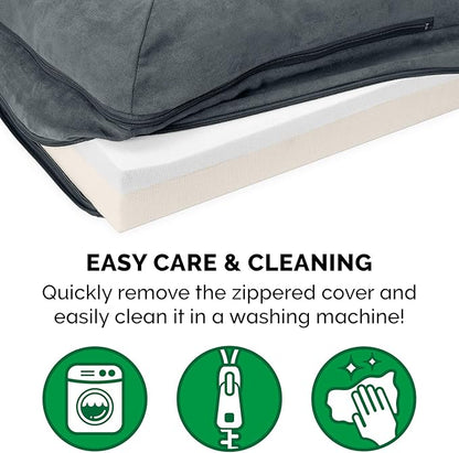 Furhaven Memory Foam Dog Bed for Large Dogs w/ Removable Bolsters & Washable Cover 95 lbs