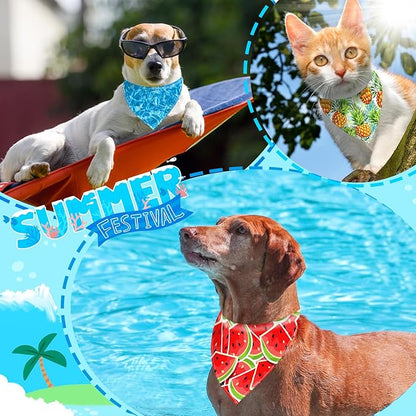 XPUDAC 100 Pcs Summer Dog Bandanas Bulk Dog