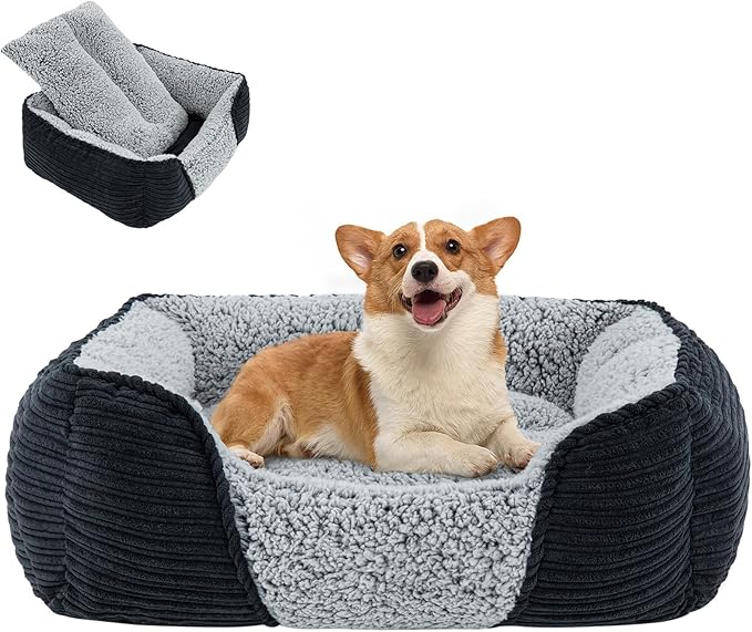 Miguel Washable Dog Bed with Removable Cushion for Medium Small Dogs 30 Inch