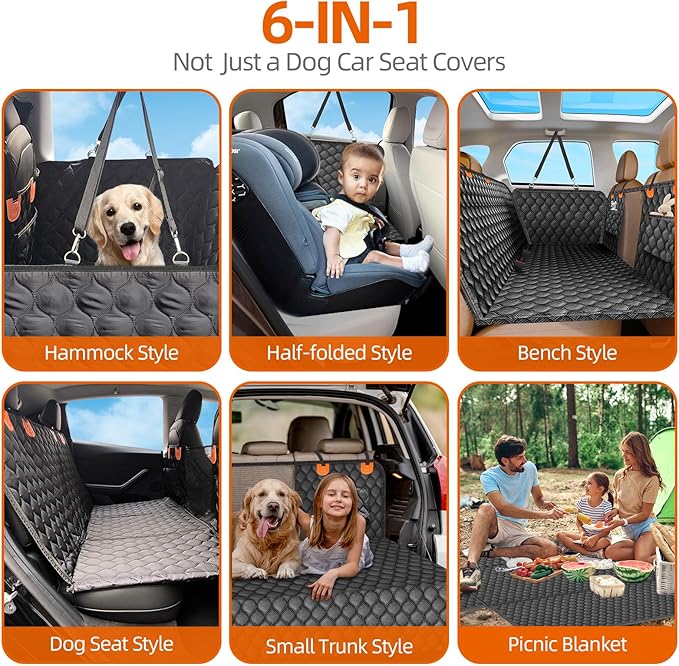 Back Seat Extender for Dogs- Holds 400LBS 100% Waterproof