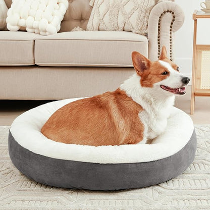 Love's cabin Round Donut Cat and Dog Cushion Bed 25in Pet