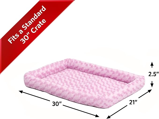 MidWest Homes for Pets Bolster Dog Bed 30L- Inch Pink Dog Bed or Cat Bed w/ Comfortable Bolster 30-Inch Dog