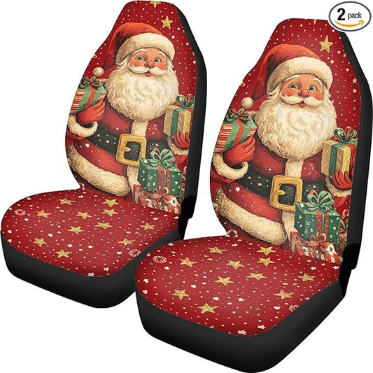 Christmas Santa Claus Seat Covers for Cars Front Seat