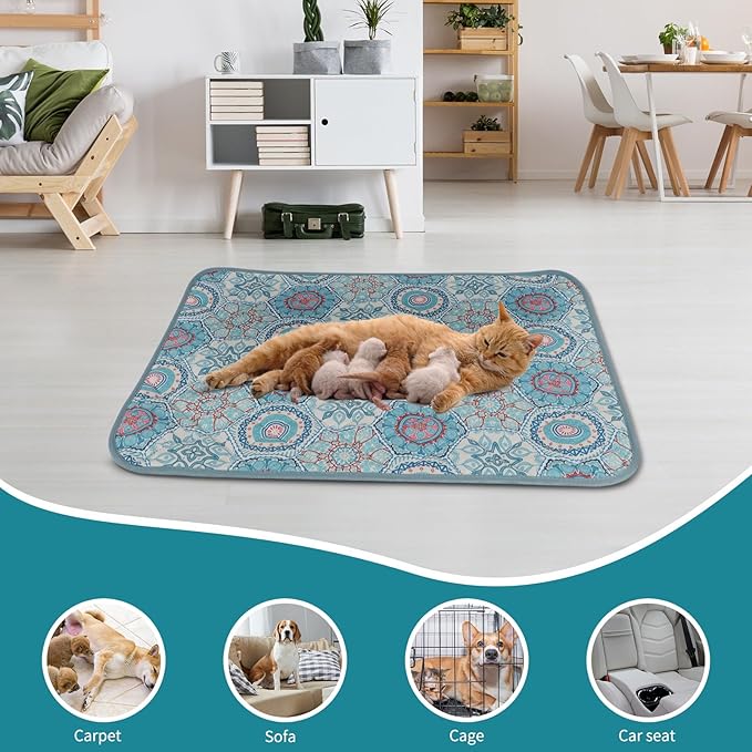 IEUUMLER Washable Pee Pads for Dogs 2 Pack EU007 (Green 36"X41"-2pcs)