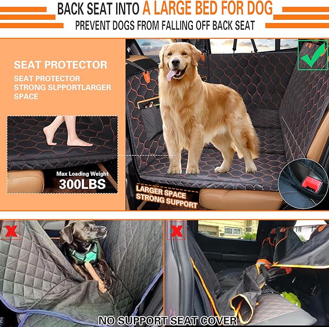 VTSGN Back Seat Extender for Dogs 330lb, Waterproof 600D Heavy