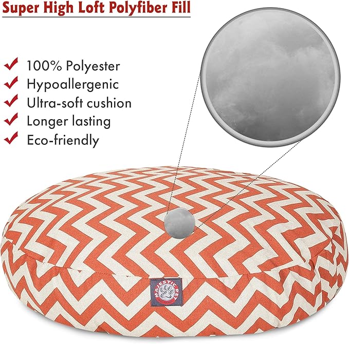 Burnt Orange Chevron Large Round Indoor Outdoor Pet