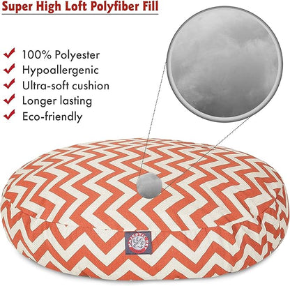 Burnt Orange Chevron Large Round Indoor Outdoor Pet