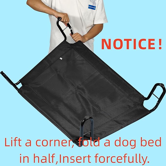 Outdoor Elevated Dog Bed 85 lbs,Black