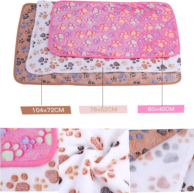 Pet Blanket for Cat & Dog Sleep Mat Bed Cover Soft Warm Blanket for Hamster Puppy and Other Animals (Small, Pink+White)