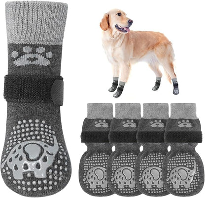 SCENEREAL Dog Socks to Prevent Licking Paws for Hardwood Floors Anti Slip