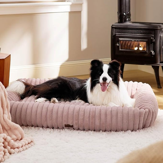 Bedsure Cute Dog Bed for Extra Large Dogs 43x30x8inches, Blush