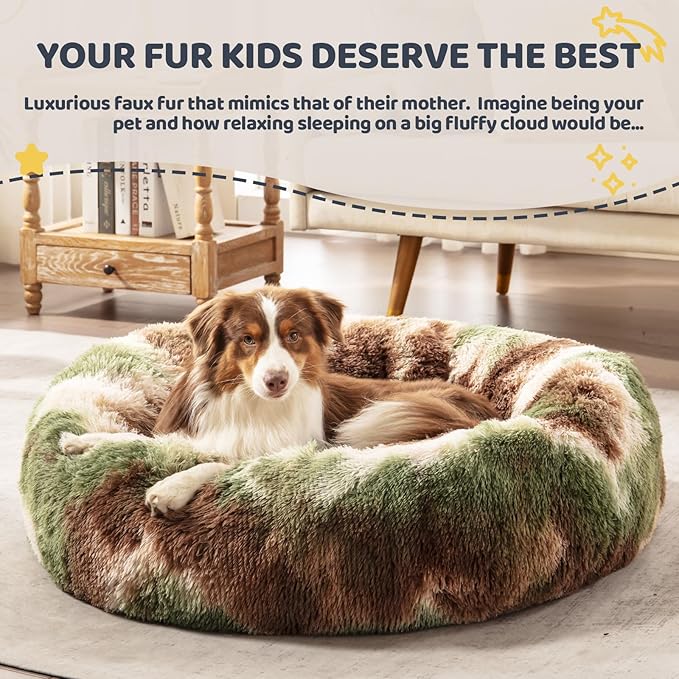 Calming Dog Bed for Small Dogs 20", Green
