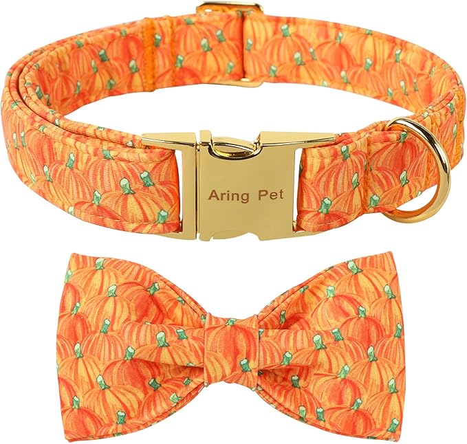 ARING PET Halloween Dog Collar-Cute Pumpkin Dog Collar with Bow