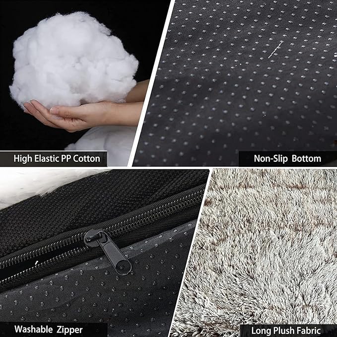Calming Dogs/Cats Bed Fluffy Plush Dogs/Cats Mat for Furniture Protector with Waterproof Lining