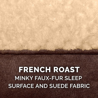Furhaven Replacement Dog Bed Cover Minky Plush & Suede Pillow Top Mattress