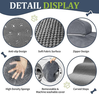 Dog Stairs for High Beds 2-Step dog 11.8" H 12-16 inches 2 Tiers