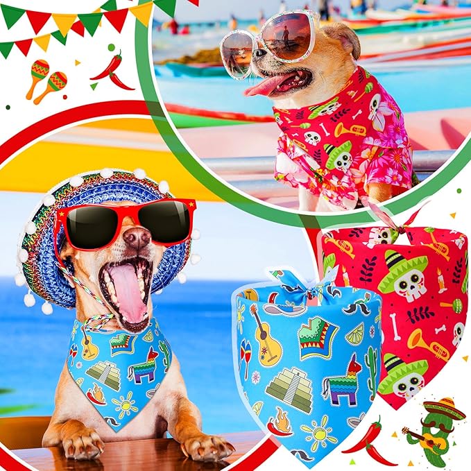 100 Pcs Dog Bandanas Bulk Cinco De Mayo