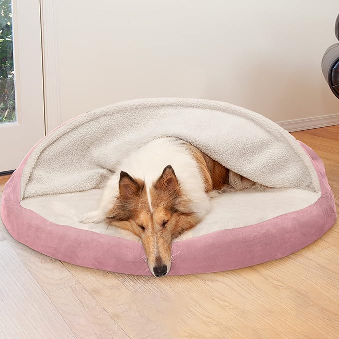 Furhaven 44" Round Orthopedic Dog Bed for Large Dogs w/ Removable Washable Cover 80 lbs 44-inch