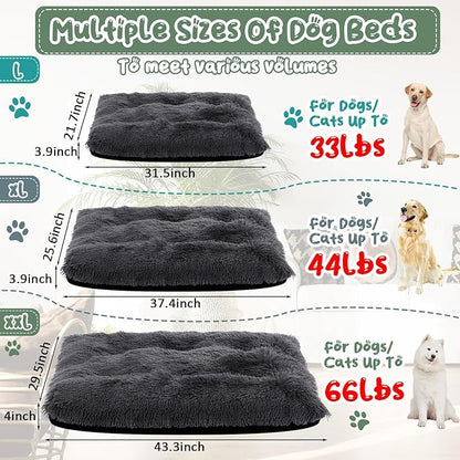 Suzile 2 Pcs Dog Cat Beds Dog Crate Beds with Machine Washable Anti-Slip Thick Puppy Beds Plush Pet Crate Pads Ultra Soft Dog Beds for Large Dog Pet Beds Medium Small Dogs