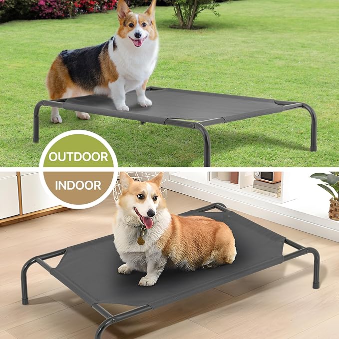 MoNiBloom Elevated Dog Bed Cooling Raised Ped Bed Portable Dog Cot for Camping or Beach 42 Inches