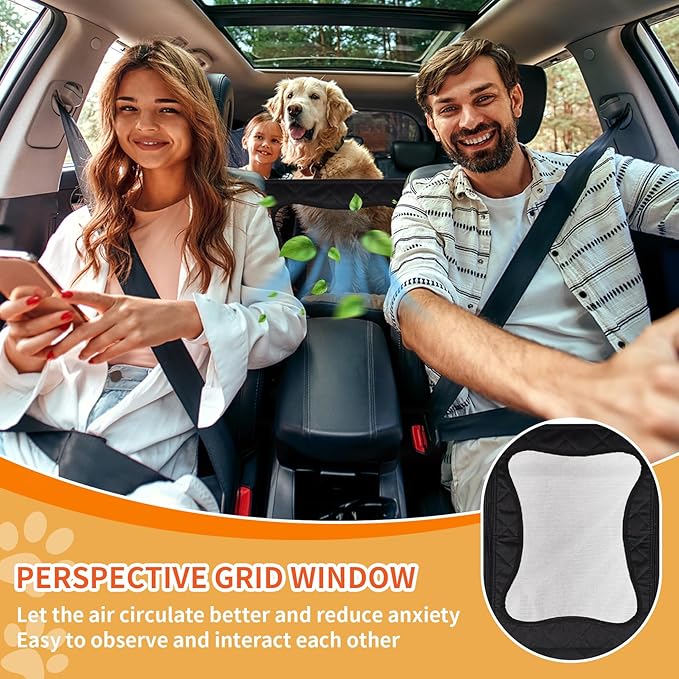 Large Dog Car Seat Cover for Back Seat 100% Waterproof 600D 6-Layer