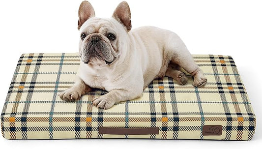 Bedsure Medium Patterned Dog Bed for Medium Dogs Cover(30"x20", Cream)