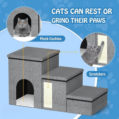 Dog Stairs for Small Dogs Medium Dogs Large Dogs Pet Stairs for High Beds and Sofas 3-Step Pet