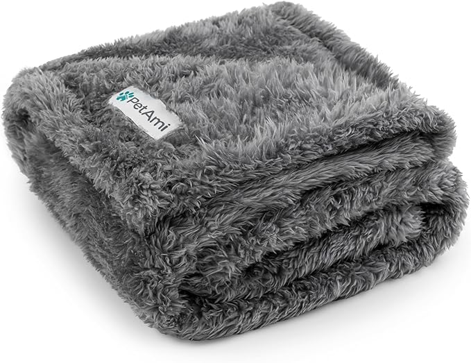 PetAmi Dog Blanket for Small Medium Dogs Grey 29x40