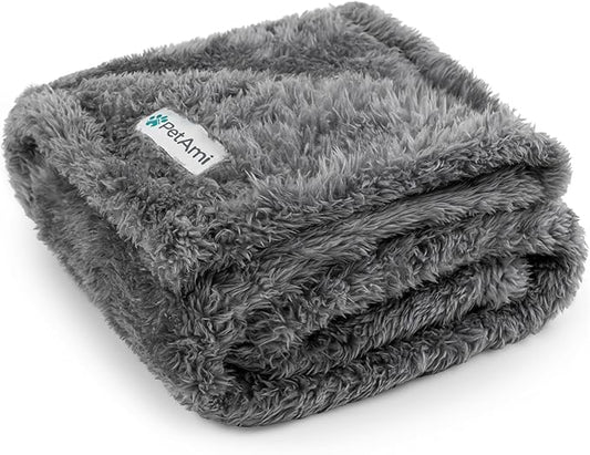 PetAmi Dog Blanket for Small Medium Dogs Grey 29x40