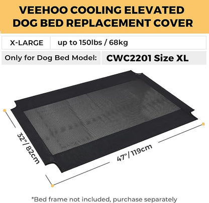 Veehoo Dog Bed Replacement Cover for CWC2201, Size XL, Black