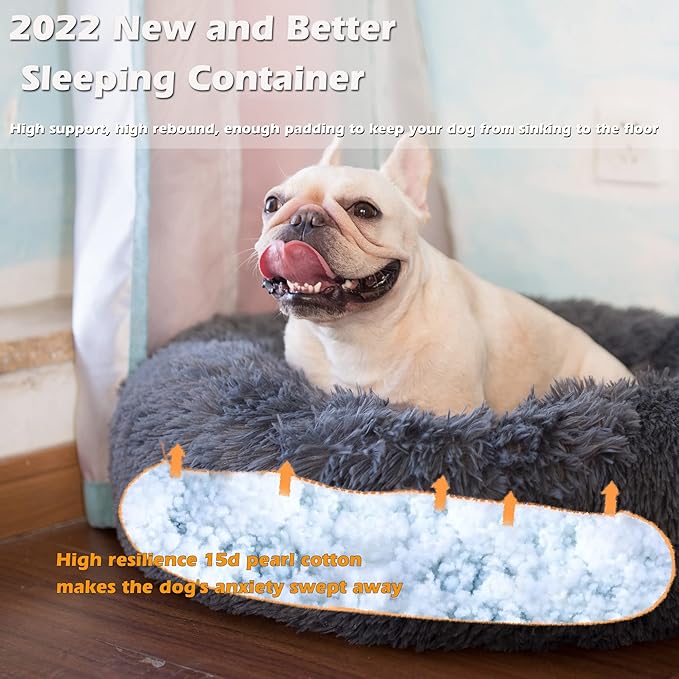 Puppy Bed for Calming Dog 23 Inches Dark 15 lbs