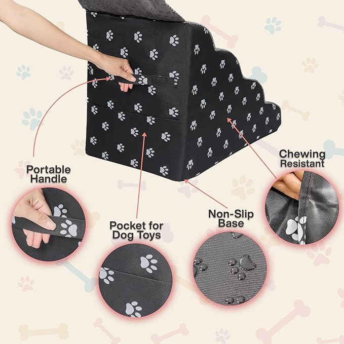 Trinity 4-Steps pet Stairs Ladder for Dogs to