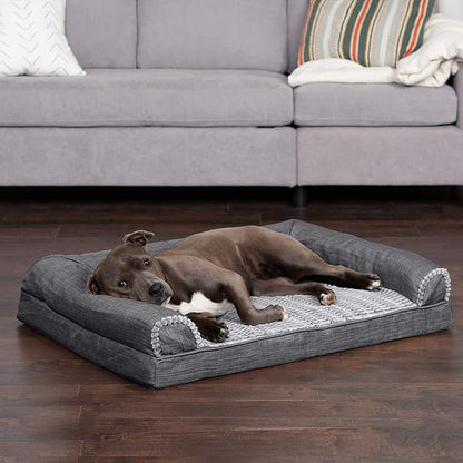 Furhaven Orthopedic Dog Bed for Large/Medium Dogs w/ Removable Bolsters & Washable Cover 55 lbs