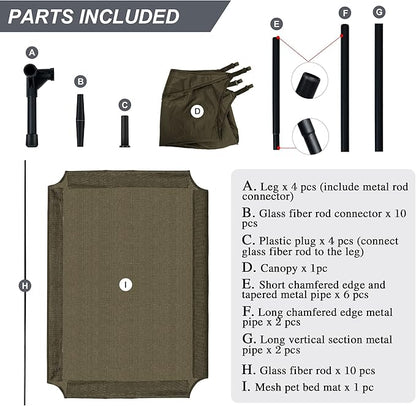 Heeyoo Elevated Dog Bed with Canopy