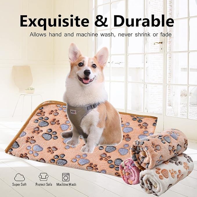 UTTPLL Dog Blanket Fluffy Premium Fleece Flannel Pet