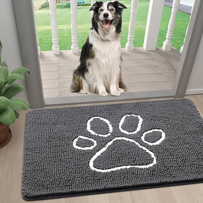 smiry Dog Door Mat for Muddy Paws (24x16 Inches,