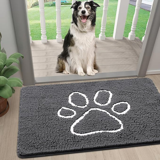 smiry Dog Door Mat for Muddy Paws (24x16 Inches,