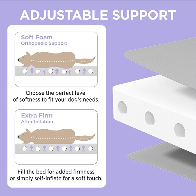 Lesure Inflatable Waterproof Dog Bed for Large Dogs 3 Inch